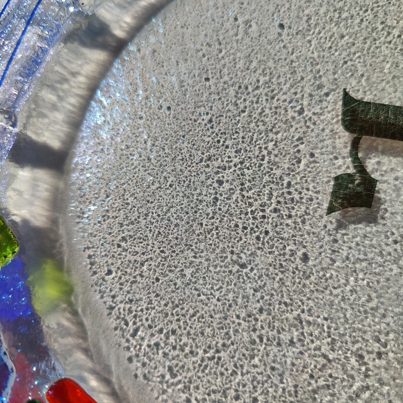 Fused Glass | oval Challah platter 15 inches long - Picture 2 of 16